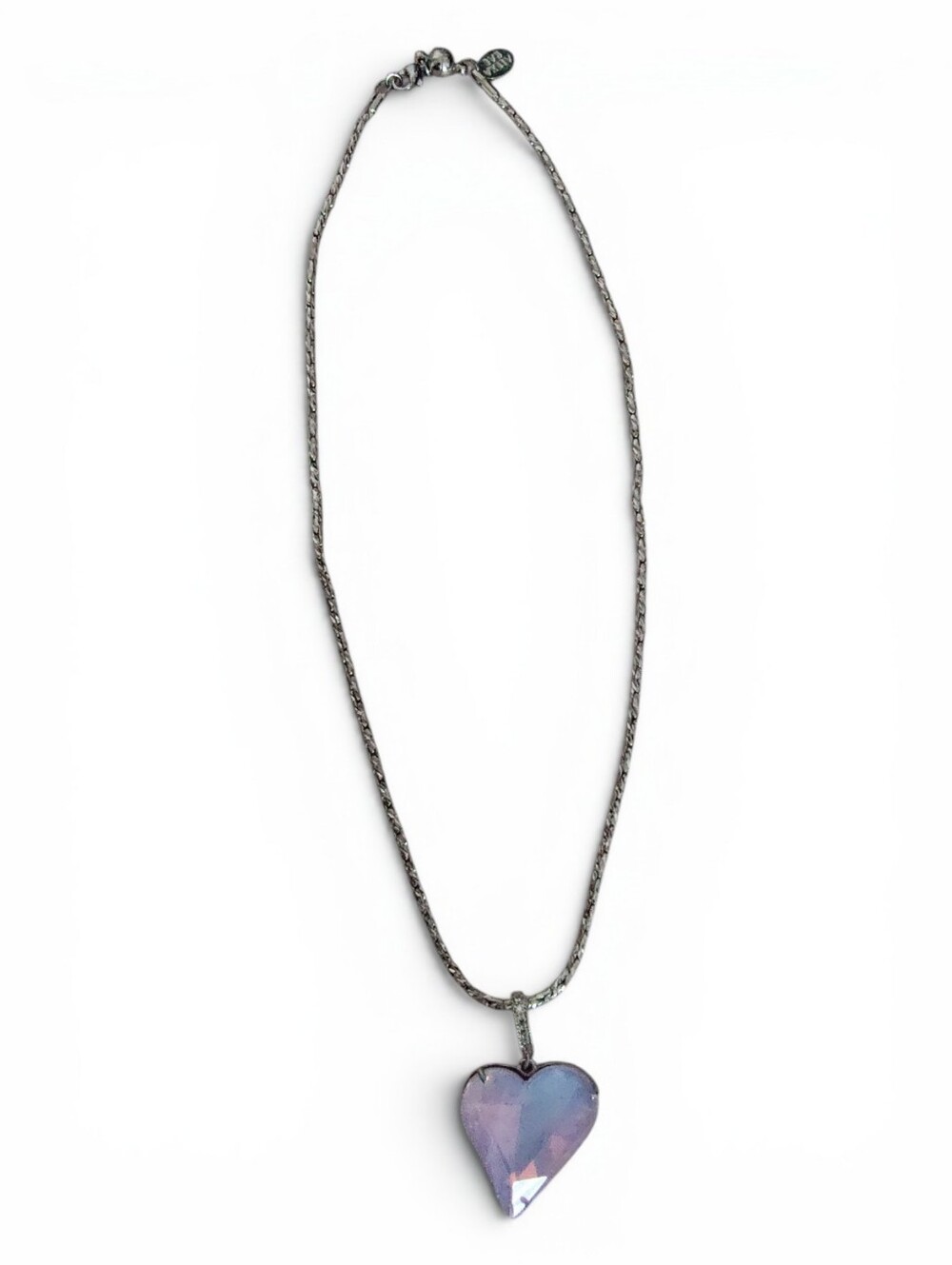 NWT Alexa Rae by Melania Clara Barbie Collection Silver Lilac Heart Necklace 18" - Picture 4 of 8